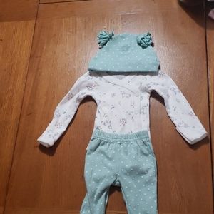 Carter's unicorn 3 piece preemie set